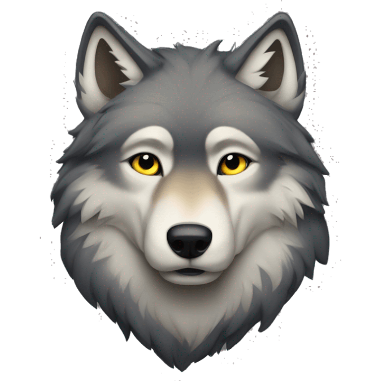 A wolf i a forrest emoji