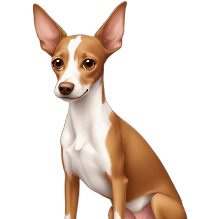 brown Podenco with white chihuahua emoji