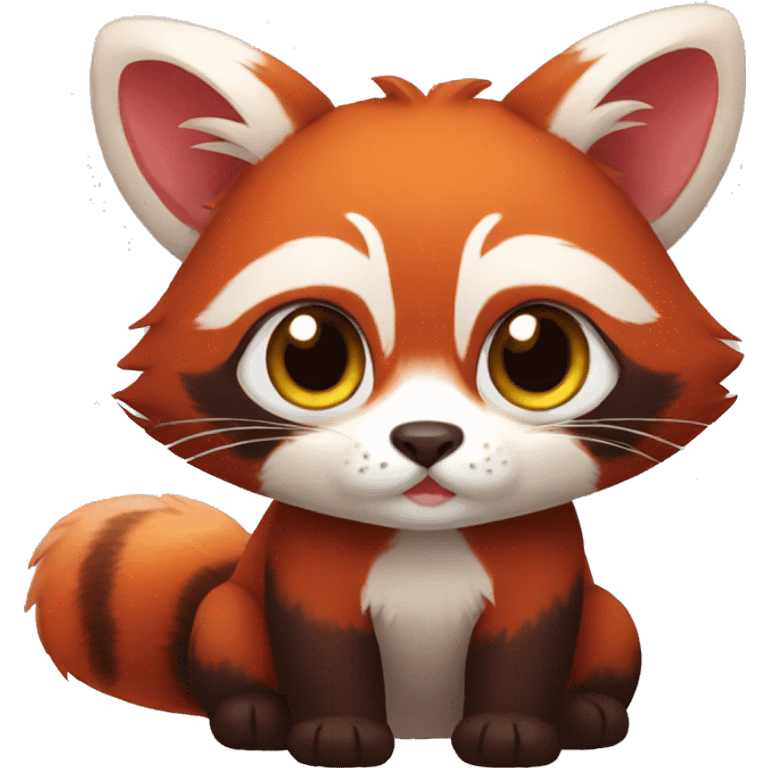 Red Panda Cat hybrid full body emoji