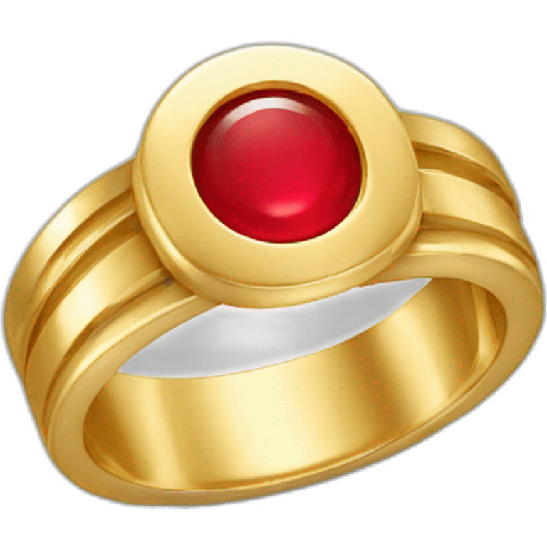 gold ring with red inscription emoji