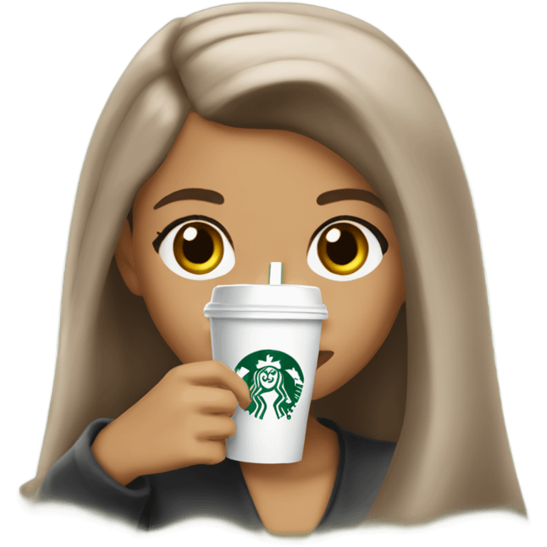 Ariana Grande with Starbucks emoji