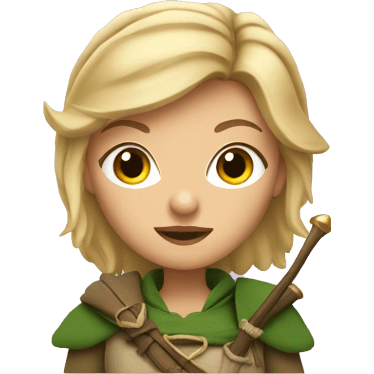 robin hood female with blond hair emoji