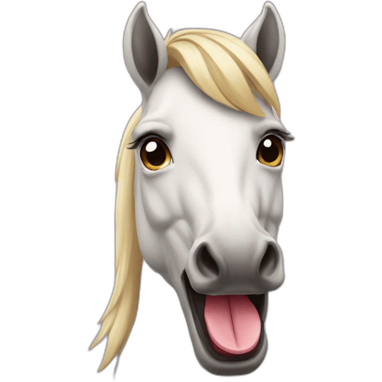 Horse with tongue out emoji