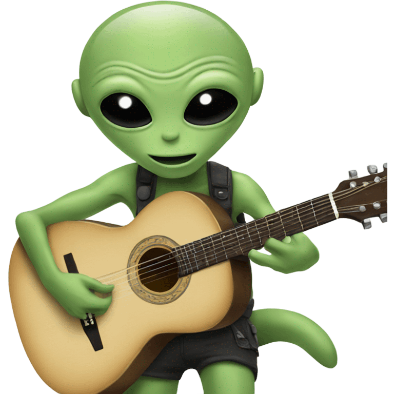 Alien with acoustic guitar emoji