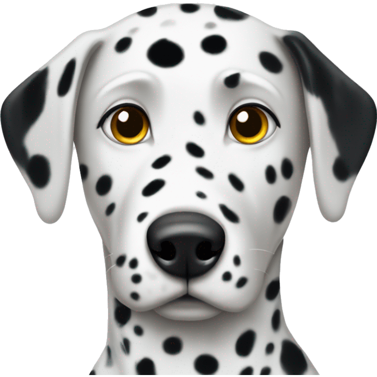 Dalmatian With black spots and one black spot around eye emoji