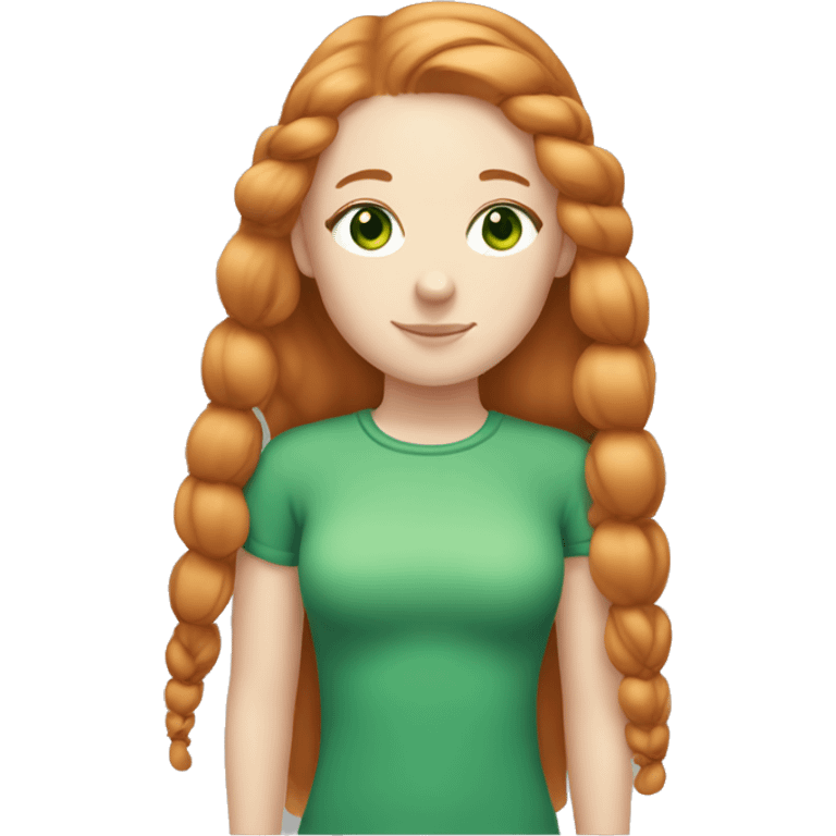 Girl with straight ginger hair, 2 pig tails, green eyes, fair skin emoji