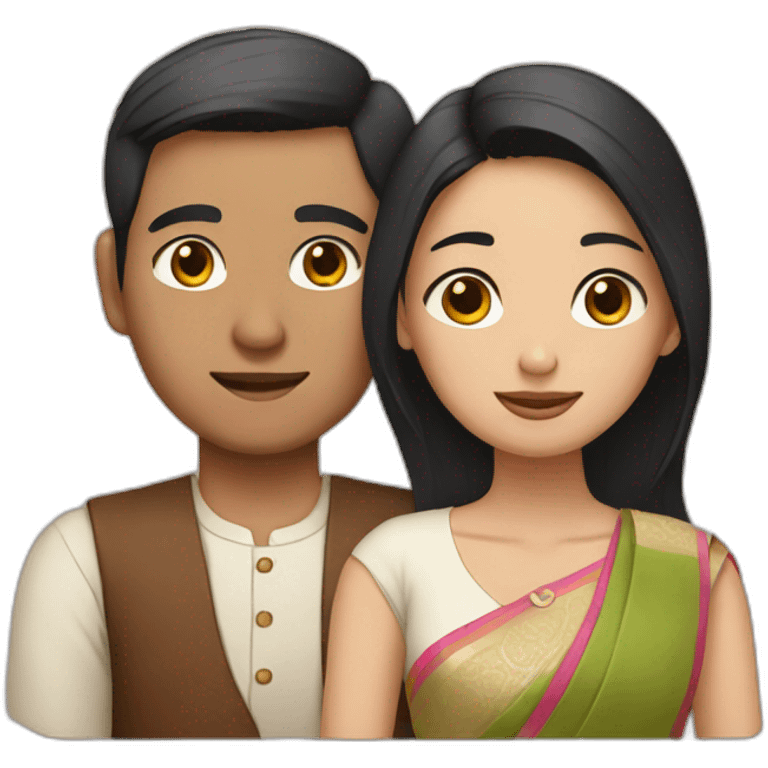 Indian korean couple  emoji