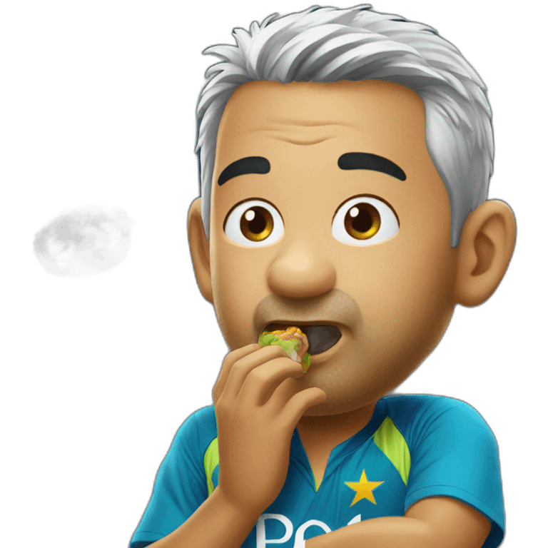 Dhoni eating pop  emoji