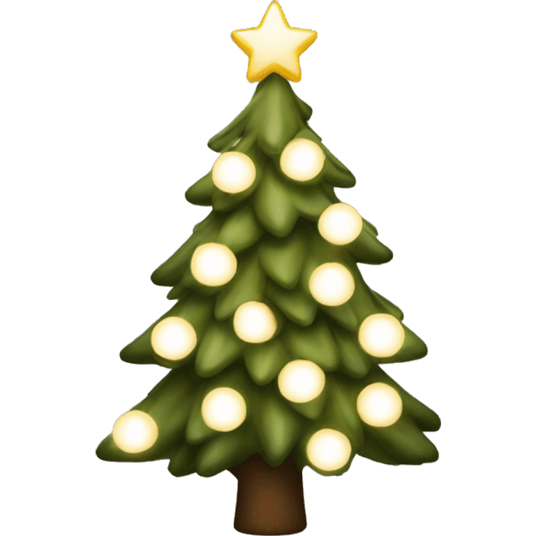 Christmas tree with warm white lights emoji