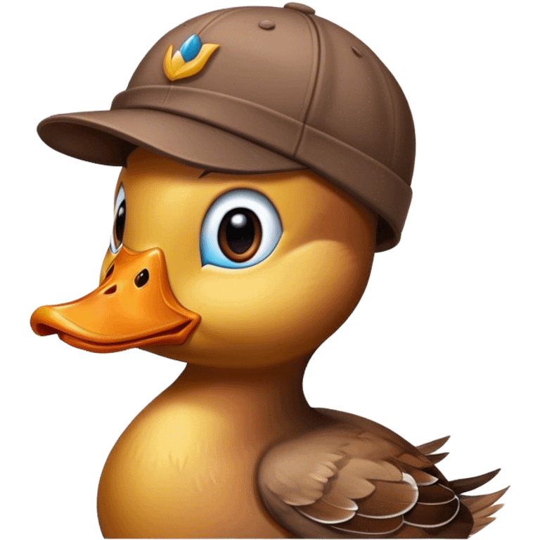 duck wearing cap and coding emoji