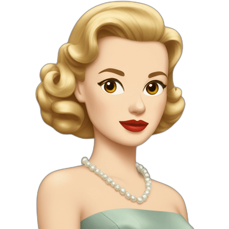 Grace kelly light brown hair retrofuturism emoji