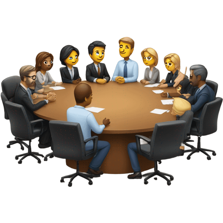 10 men and women work meeting at a table emoji