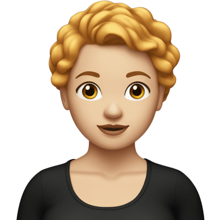 Curvy-strawberry-blonde-black leggings emoji