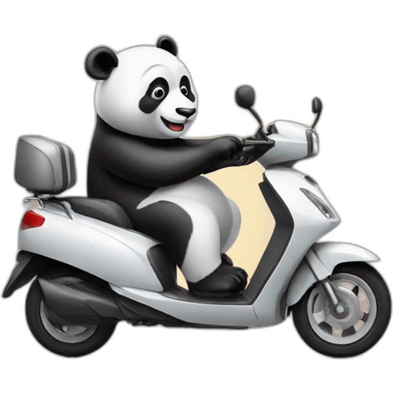 Panda driving scooter  emoji