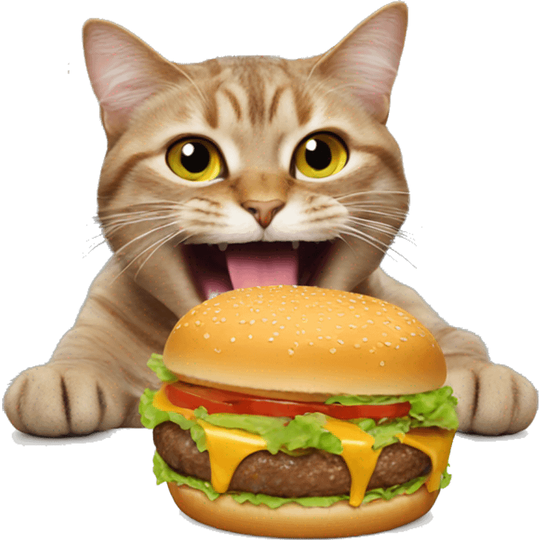 Cat eating burger  emoji