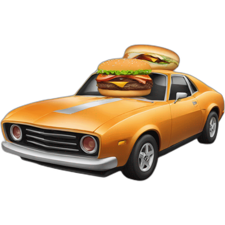 A burger in a supercar emoji