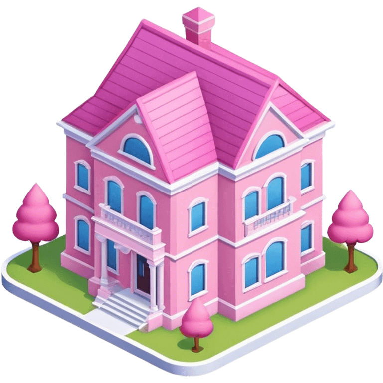 Pink mansion, isometric exterior  emoji