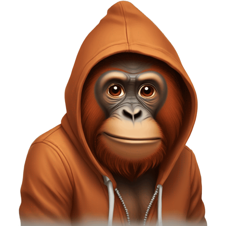 Orangutan wearing a hoodie emoji