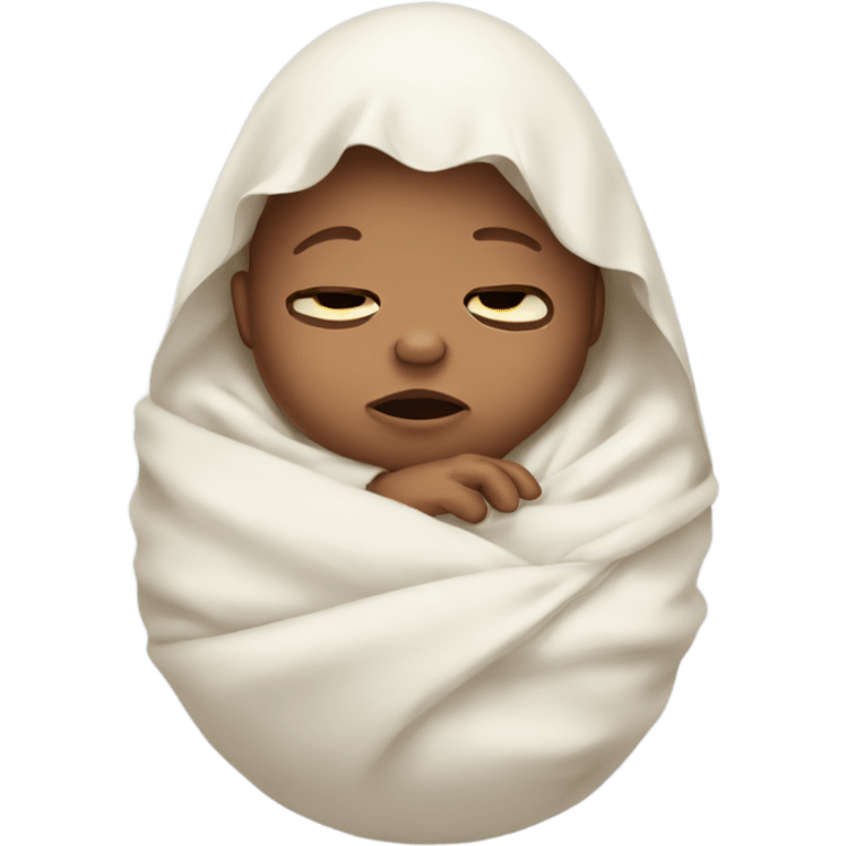 Swaddled crying baby emoji