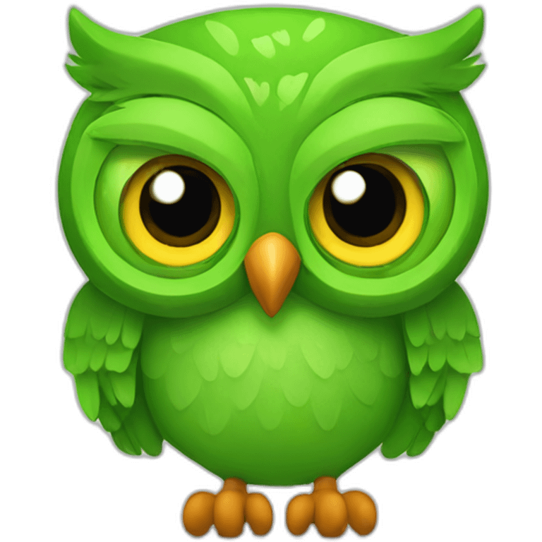 mad duolingo green owl emoji