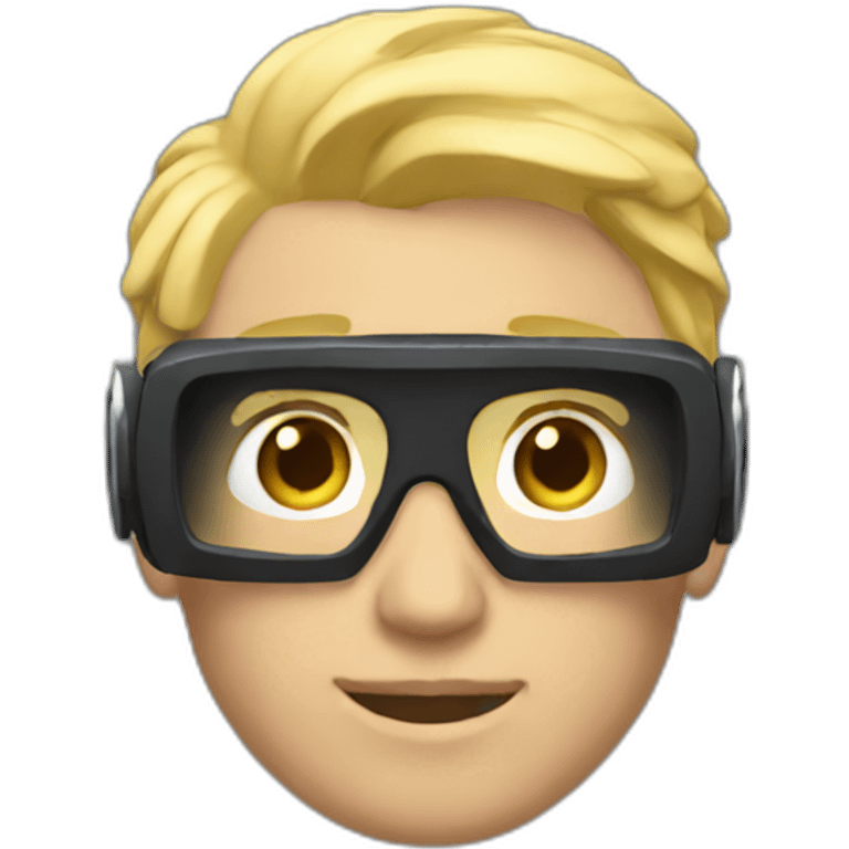 Blonde Male Virtual reality emoji