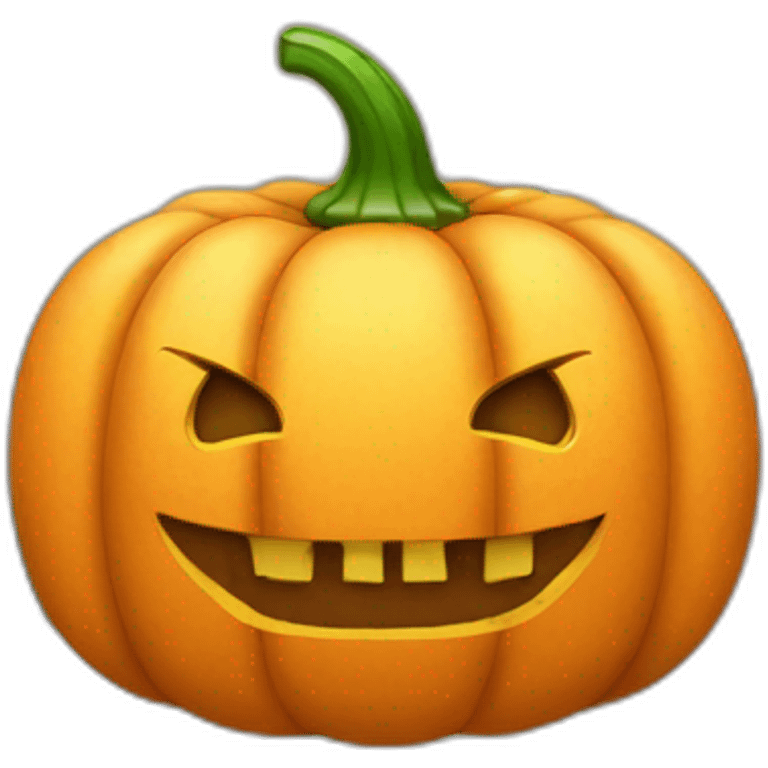 Mobile phone with pumpkin emoji