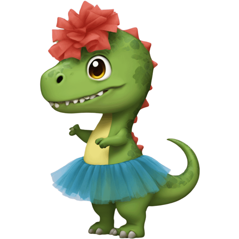 dinosaur with tutu emoji