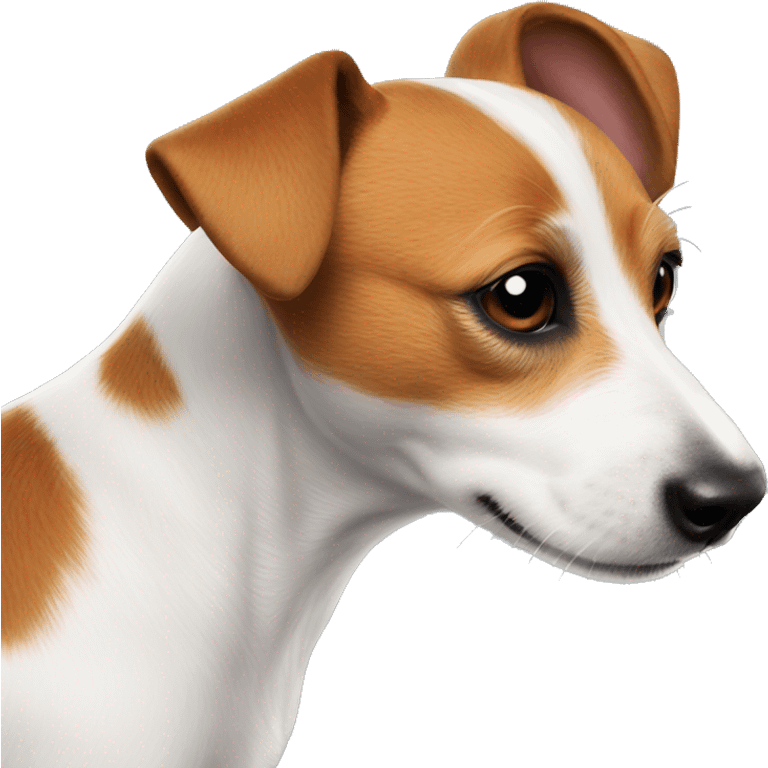 Jack Russell the dog sniffs his ass emoji