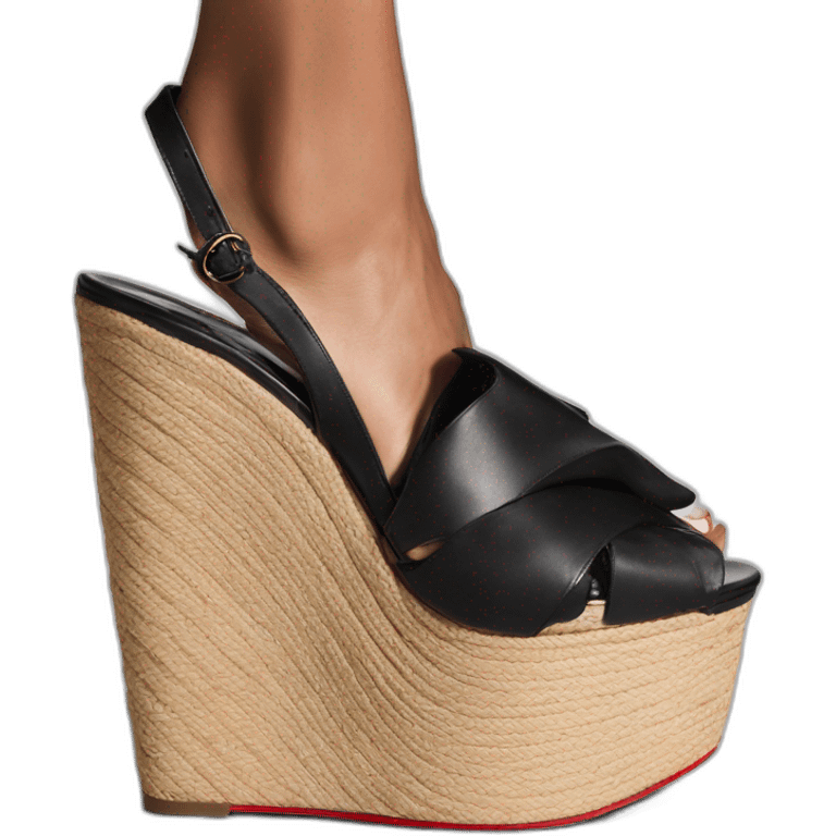 Platform wedges black louboutin sandal emoji