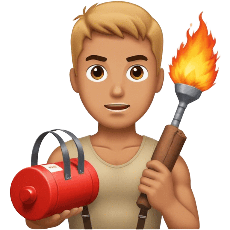 Man holding dynamite emoji