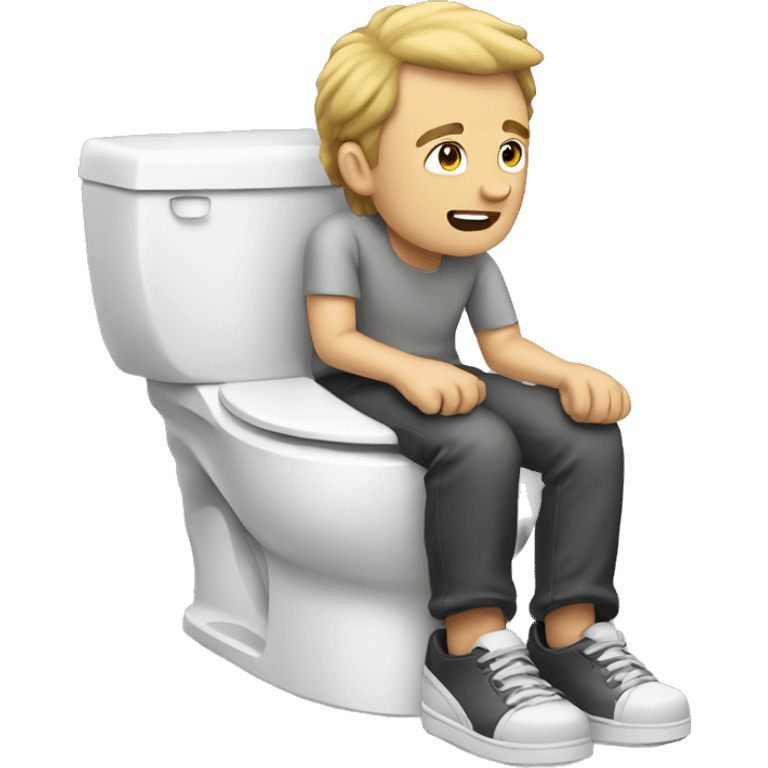 White Guy sitting on toilet emoji