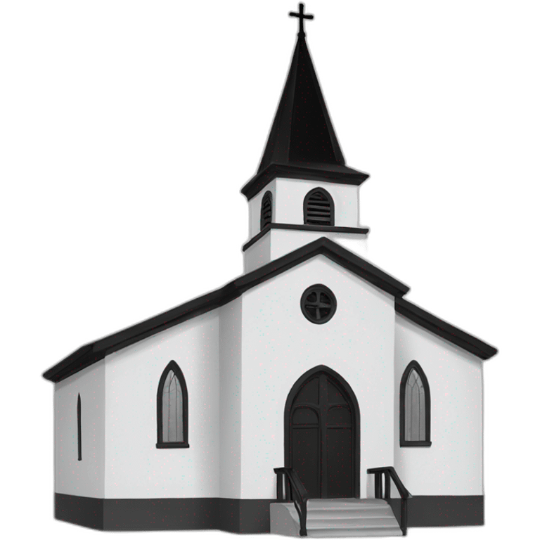 church in black colors and drawn with black lines emoji