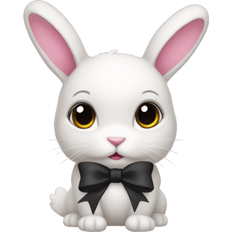 Female purple rabbit with a black bow emoji