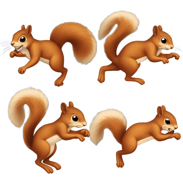 Group of running squirrels emoji