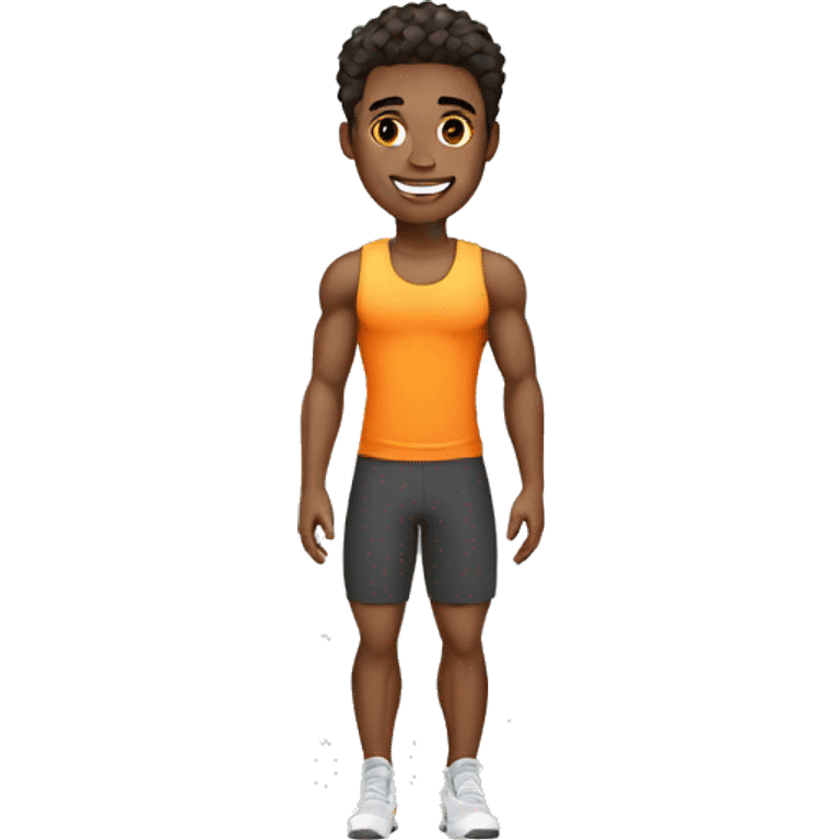 fitness trainer male bright skin emoji