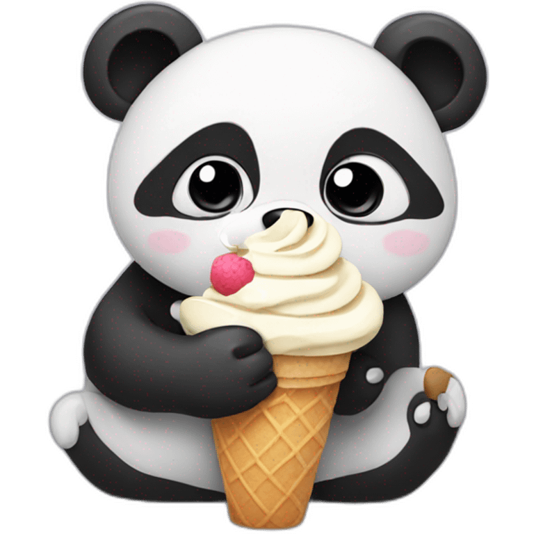 Panda eating ice cream emoji