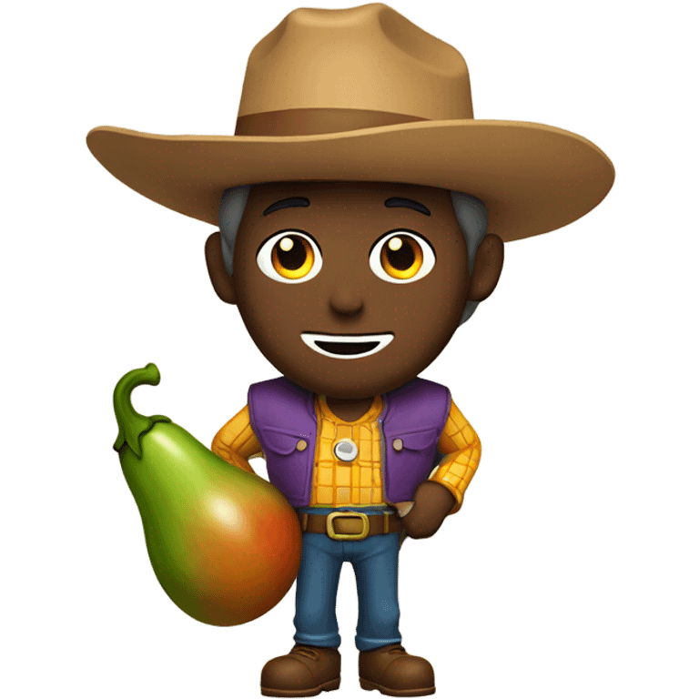 Woody with a eggplant emoji