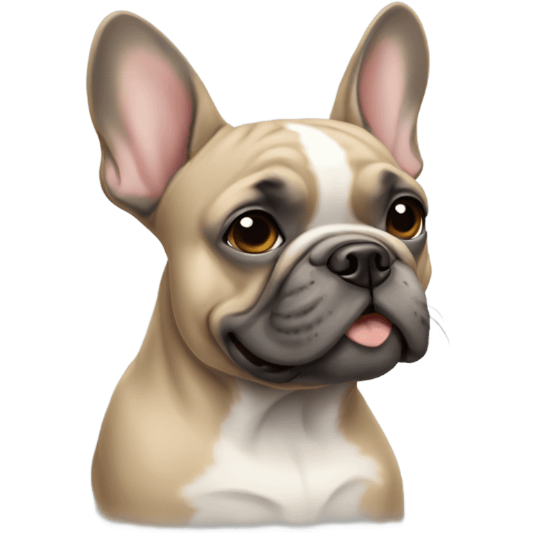 Gray and tan French bulldog emoji