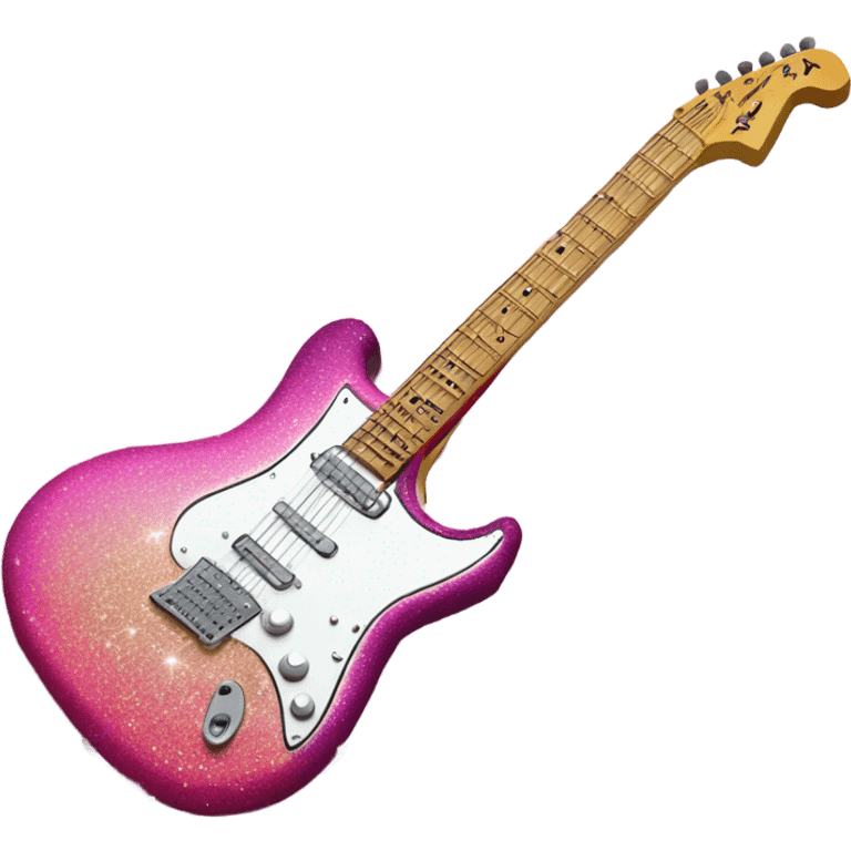 Pink ombre electric guitar with glitter  emoji