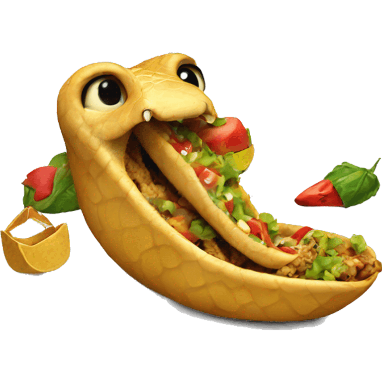 Snake eating a taco emoji