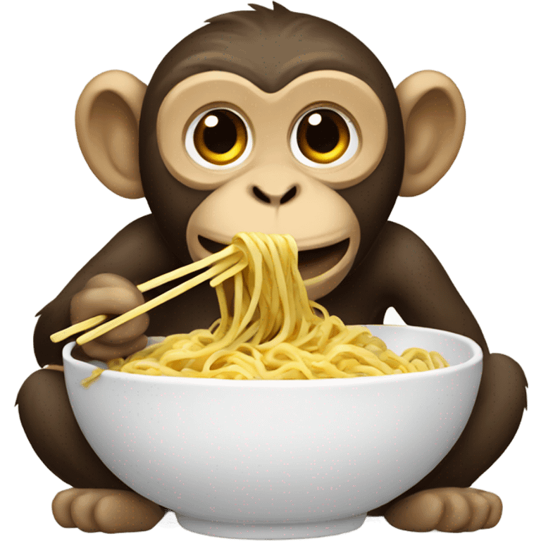 monkey eating noodles emoji