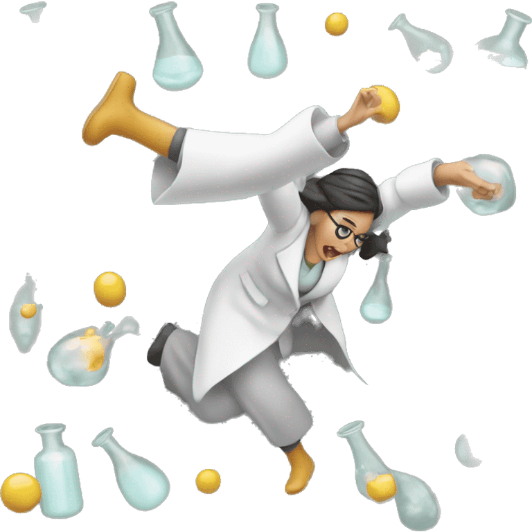 Woman Chemist falling emoji