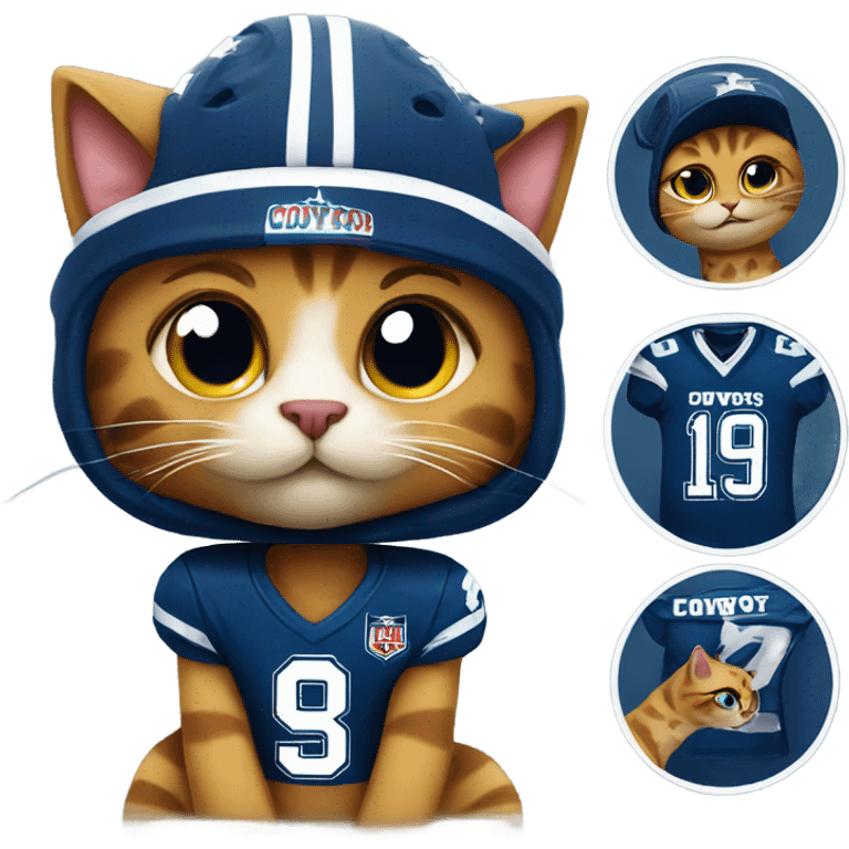 Cat wearing a cowboys jersey   emoji