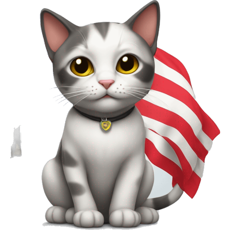 Cat with puerto flag shirt emoji