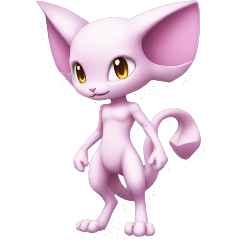 Pink Chibi Anthro Mewtwo-Pokémon full body emoji