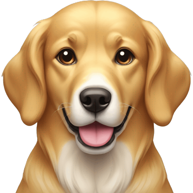 female gooden retriever dog with bow on head emoji