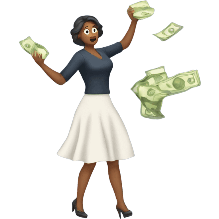 woman throwing away money emoji