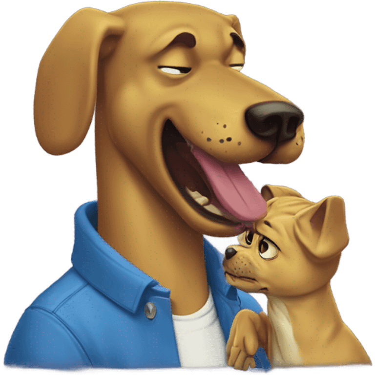 Mr.Peanutbutter smacking Bojack Horseman emoji