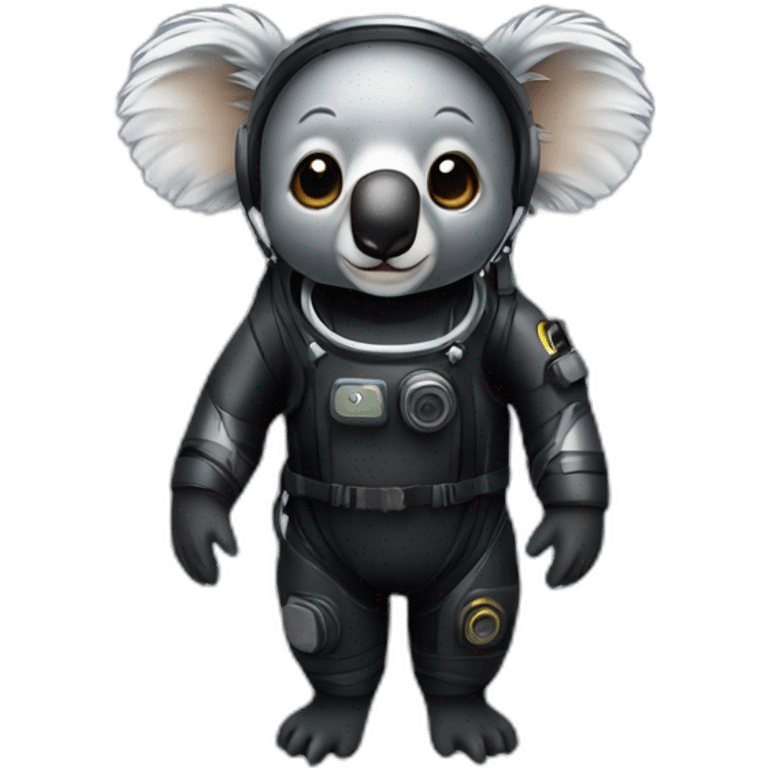 koala in black rubber shiny diving suit emoji