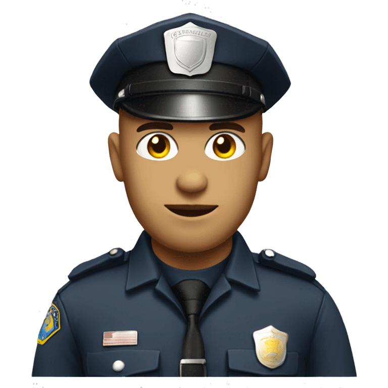 Bald police officer with shiny head emoji